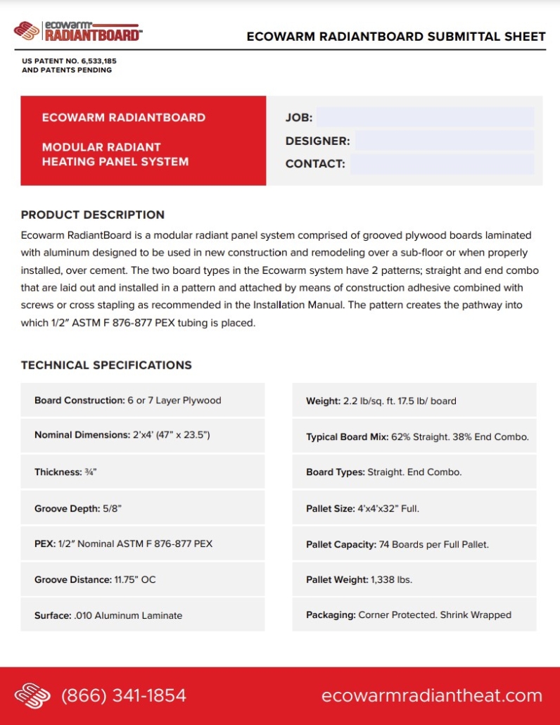 Radiant Ceiling Worksheet.pdf Radiant Heat Design Guide and Specifications - WBI