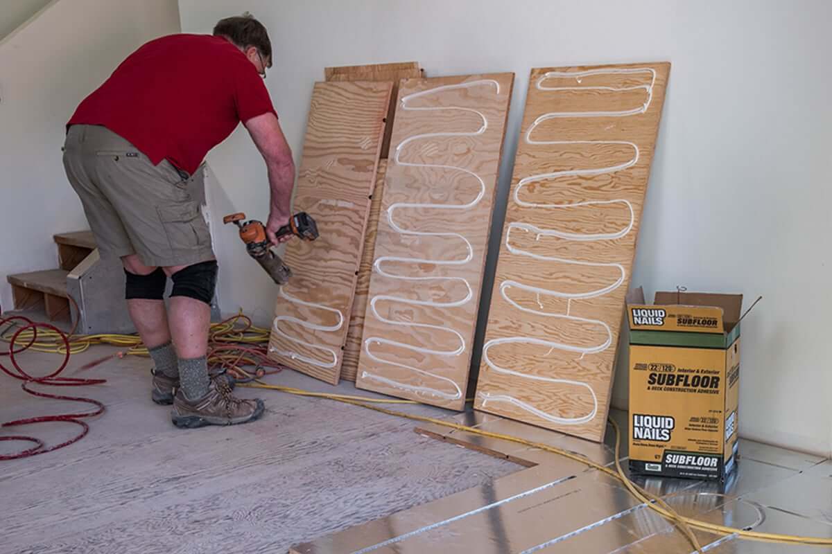 Gluing Pattern For Installing Radiant Heating Panels Over Concrete