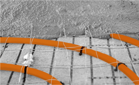 In-slab tubing with wet overpour illustration