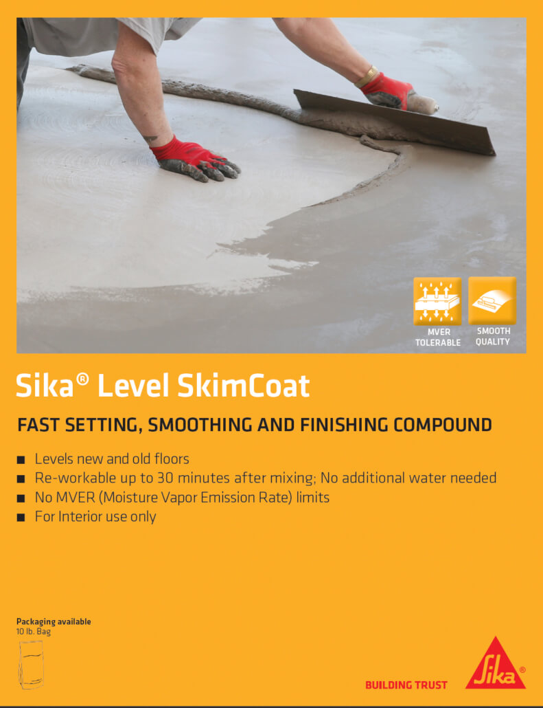 Sika Level SkimCoat Fast Setting, Smoothing and Finishing Compound 
