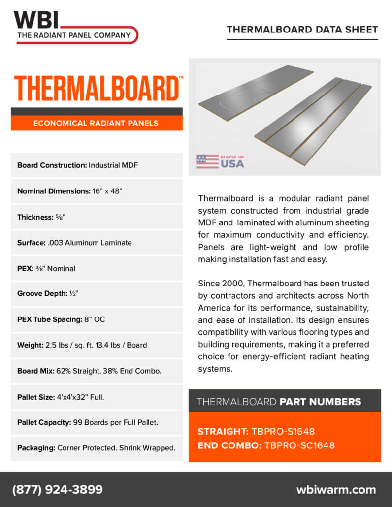 Radiant Floor Heating Installation Services with WBI Specification