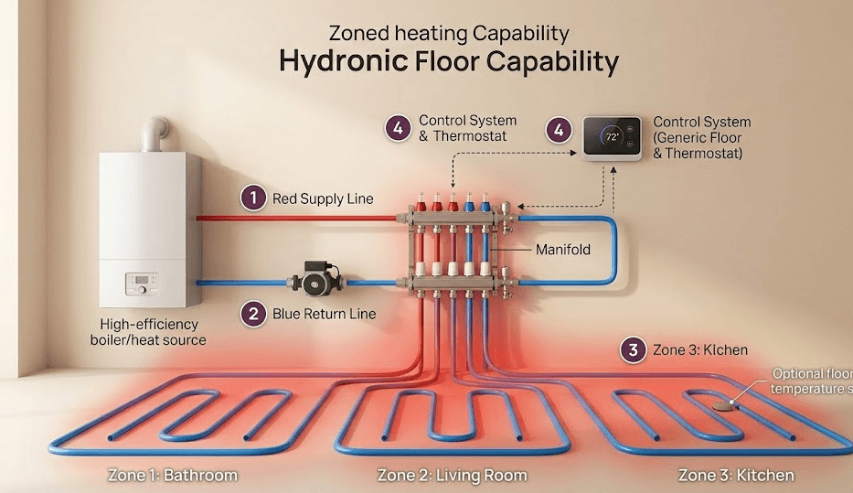 Components of a Hydronic Floor Heating System