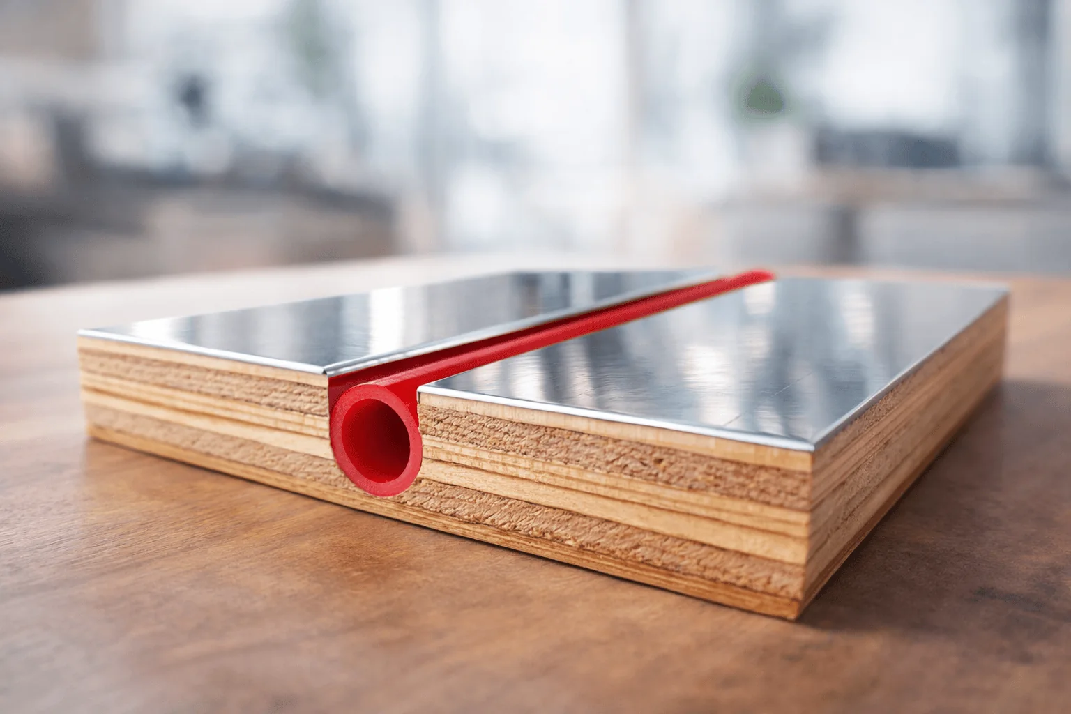 Ecowarm RadiantBoard plywood radiant floor heating panel