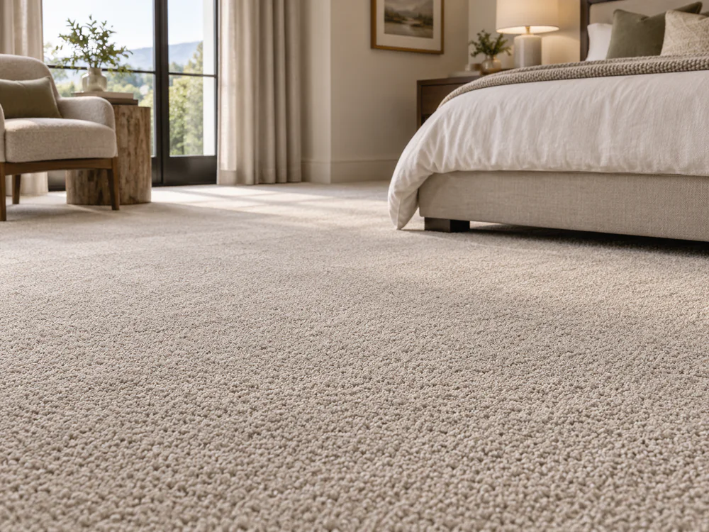 Finished carpet flooring