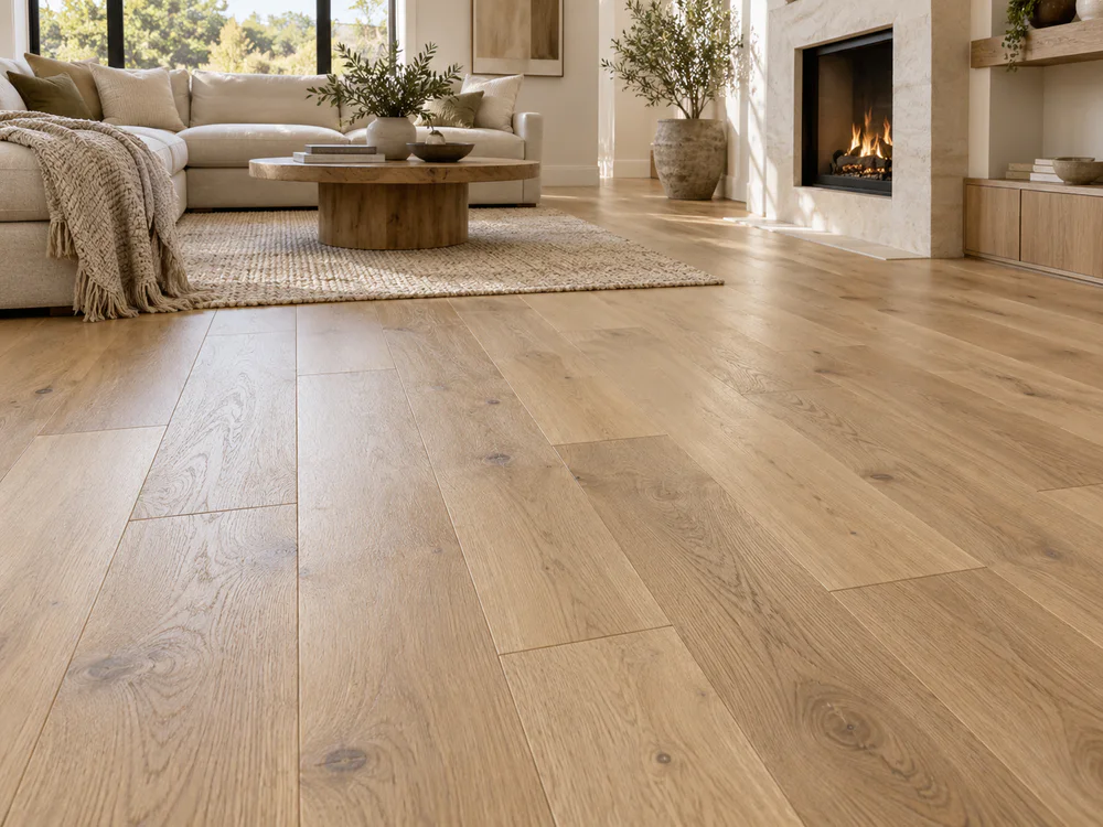 Finished engineered wood flooring